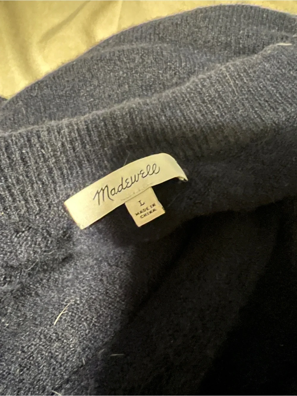 Madewell Navy V-Neck Long Sleeve Sweater